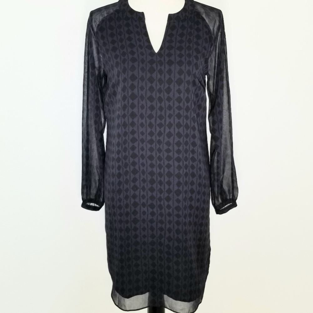 CABI Purple & Black Lined Lightweight Dress, XS